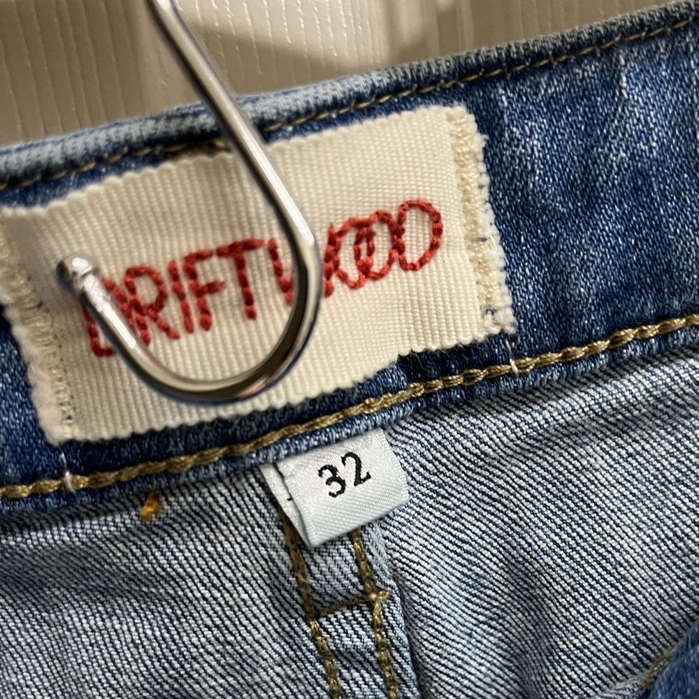 Driftwood Women’s High Rise Jogger Jeans Gathered Cuffed Patch Pockets SZ 32 14 - Picture 4 of 4